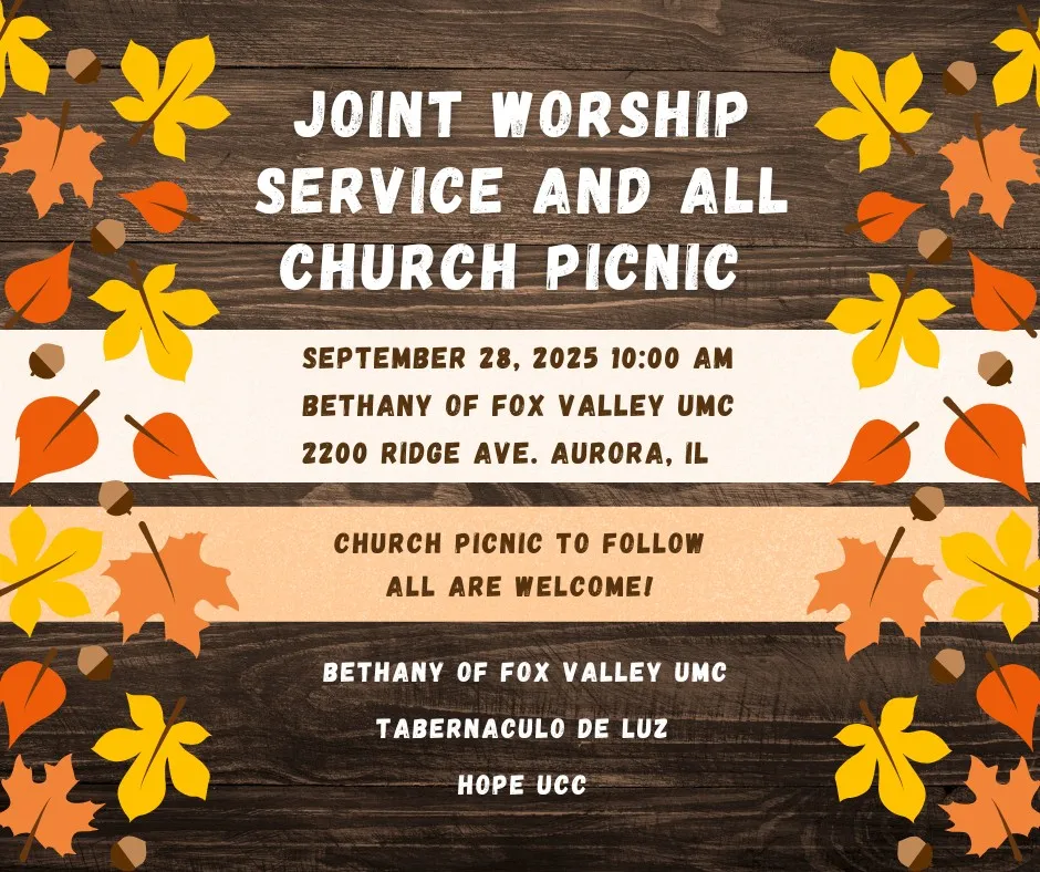 Fall-themed announcement of joint service